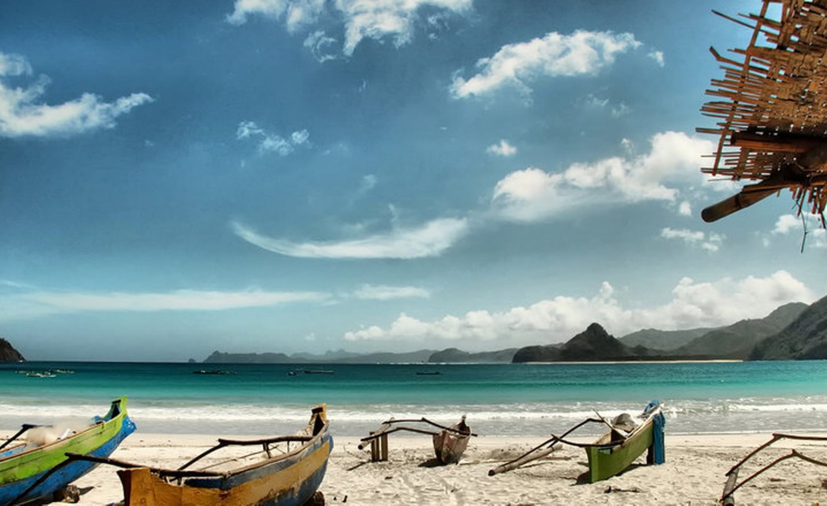 Boten op Selong Belanak Beach, Lombok