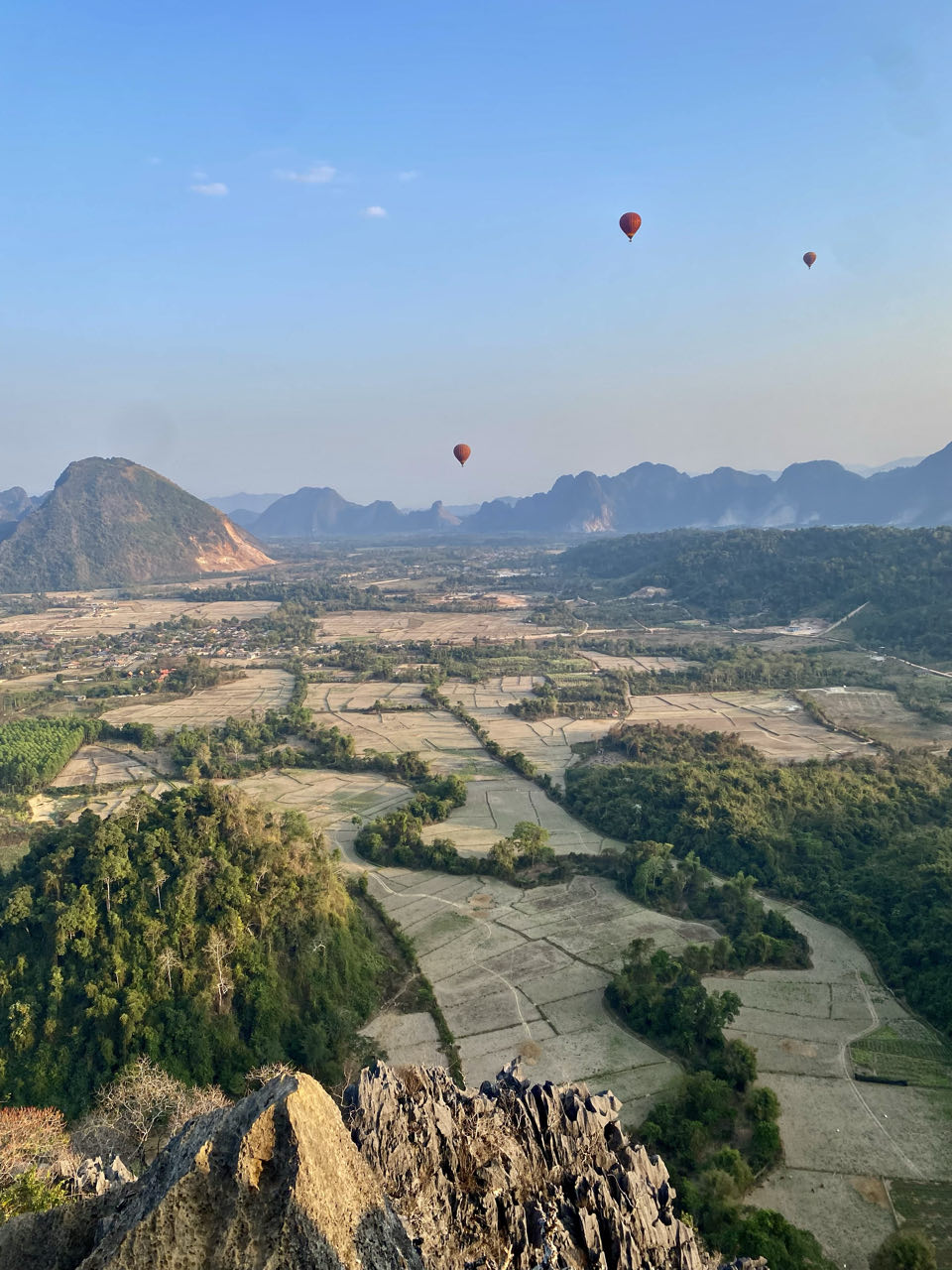 Vang Vieng vanuit de lucht