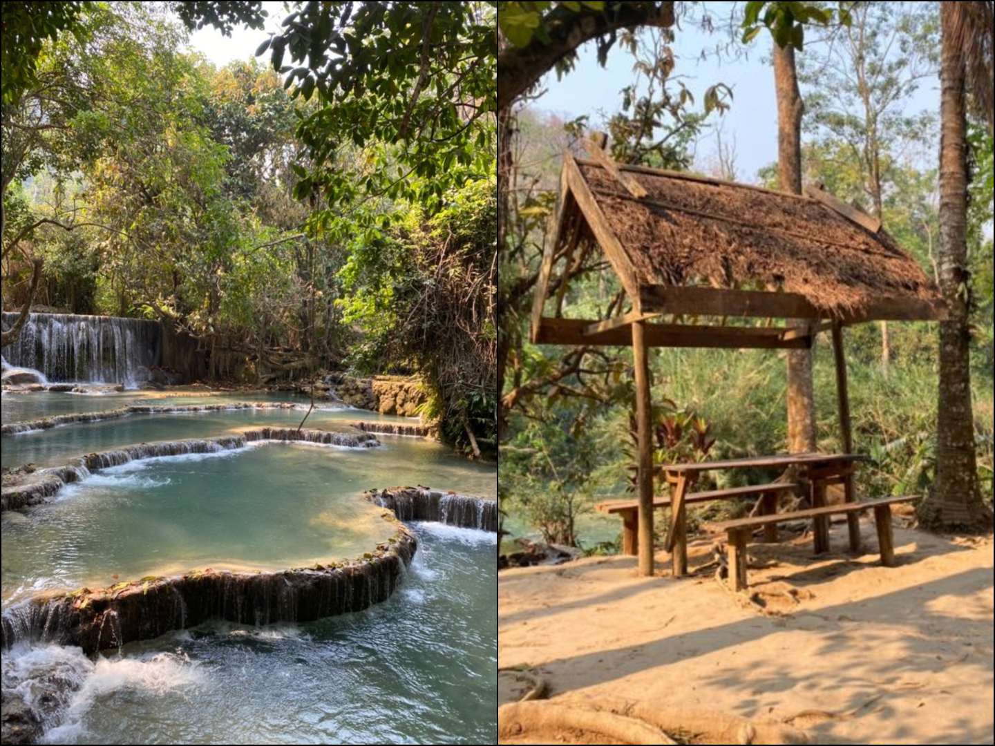 Picknick bij Kuang Si Waterval